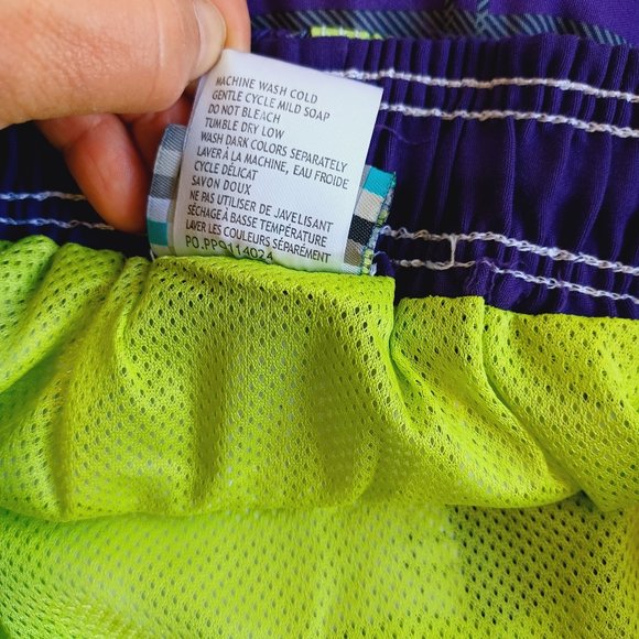 NWT! 👓 3/$40 Rip zone Men’s Swim Trunks Purple/ Lime/ Black Checkered (3598 - Picture 9 of 11